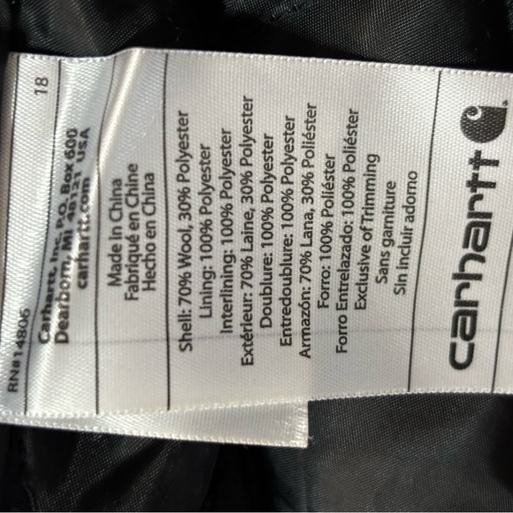 Women’s Carhartt Wool Jacket w/ Fur Lined Hood - Picture 7 of 9